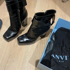 Lanvin black platform boots